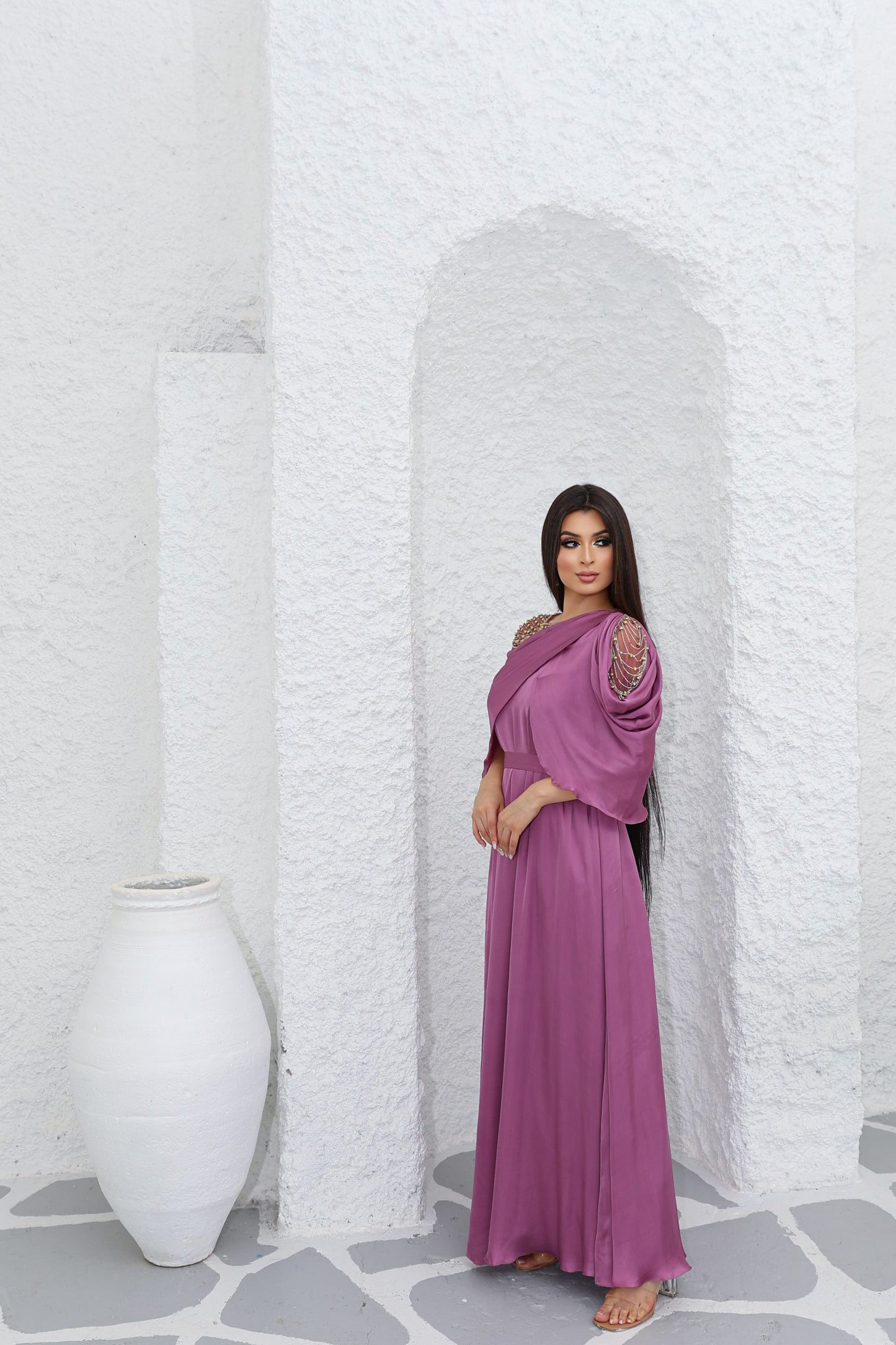 dark pink sena kaftan